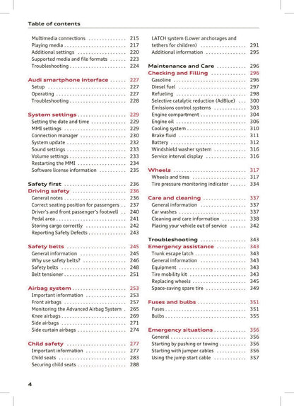 2017 Audi A4 Owner's Manual | English US