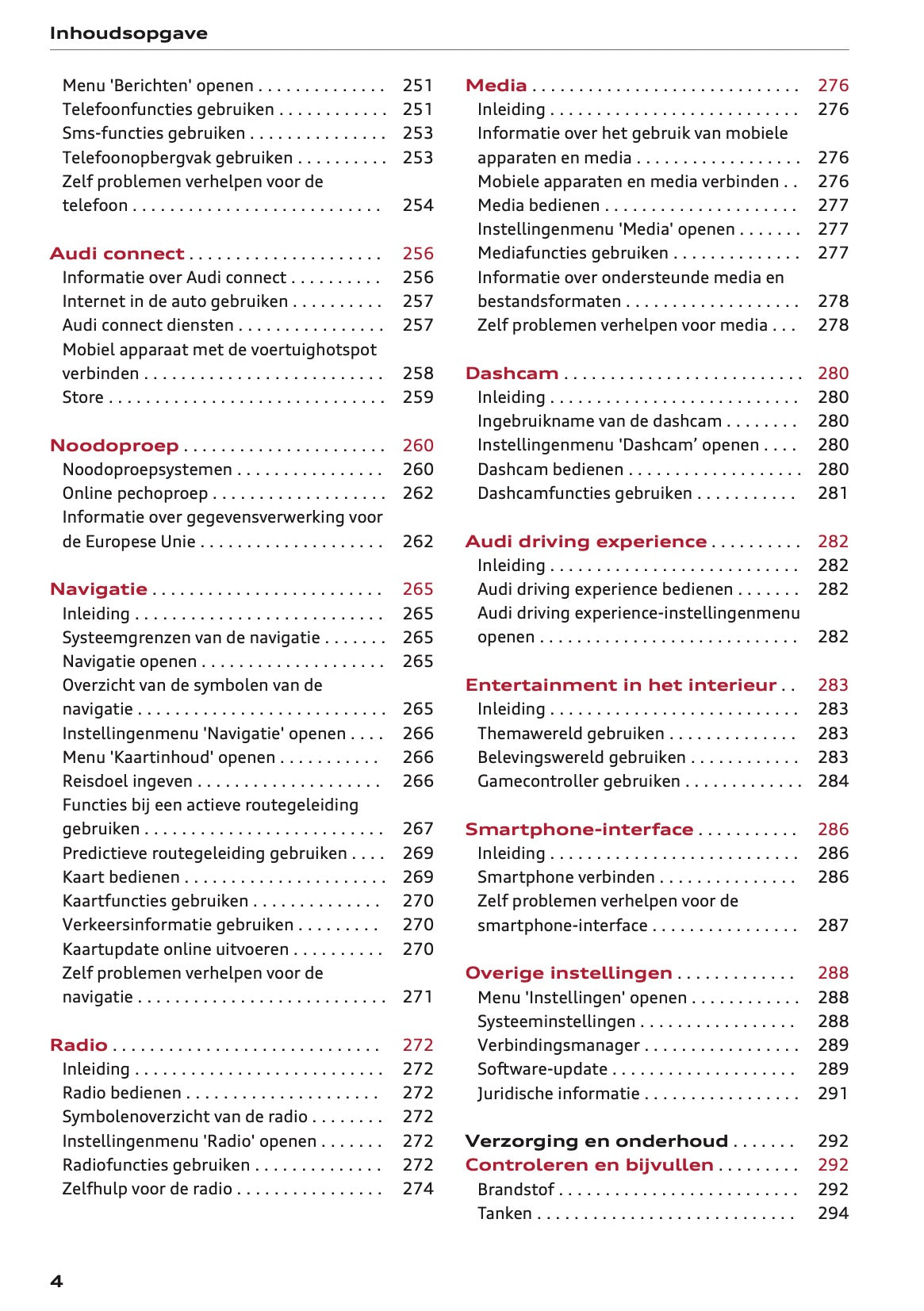 2026 Audi A5 Owner's Manual | Dutch