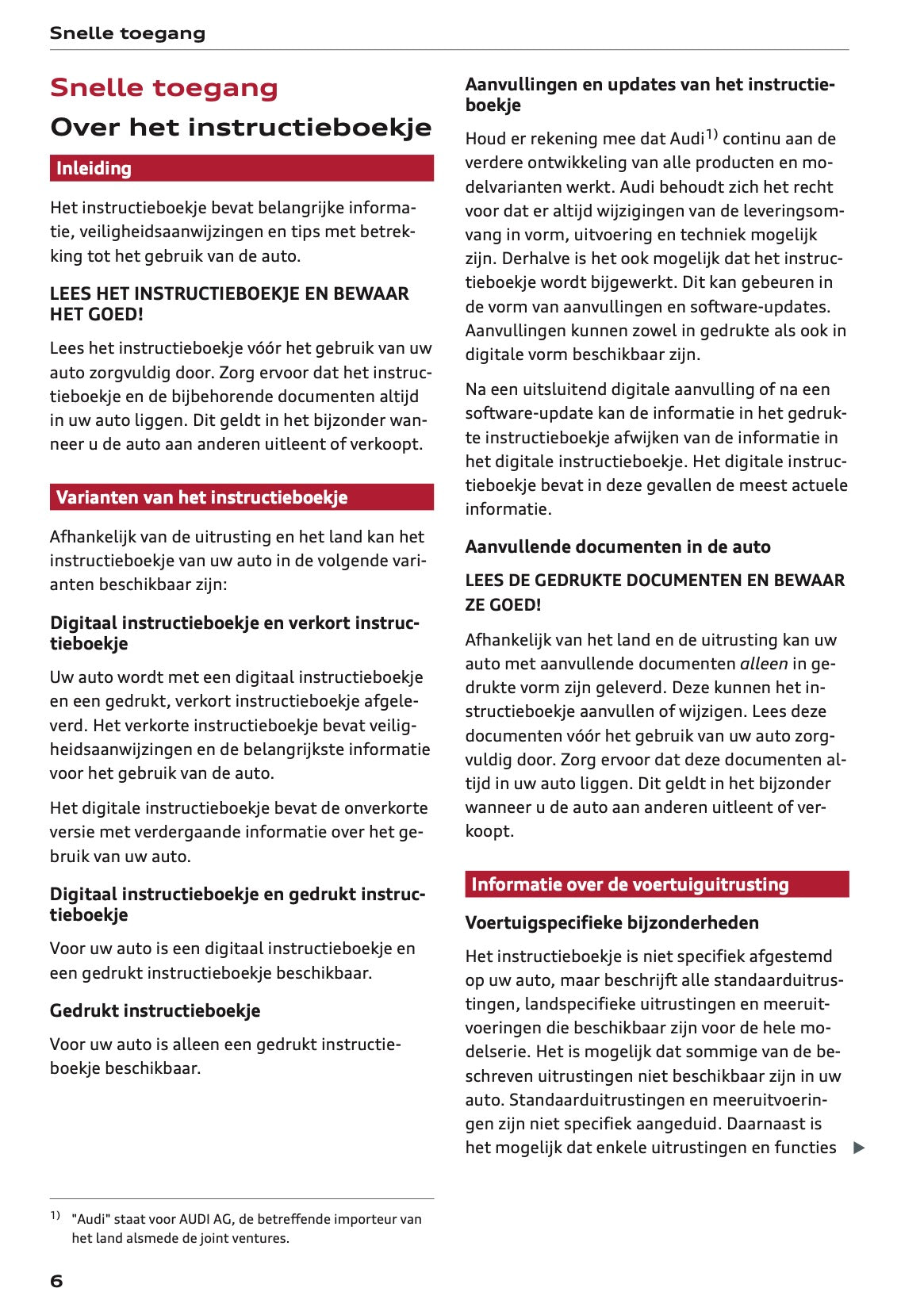 2026 Audi A5 Owner's Manual | Dutch