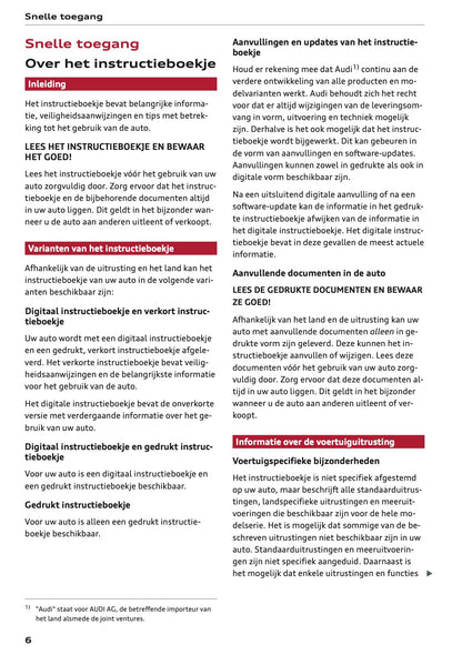 2026 Audi A5 Owner's Manual | Dutch