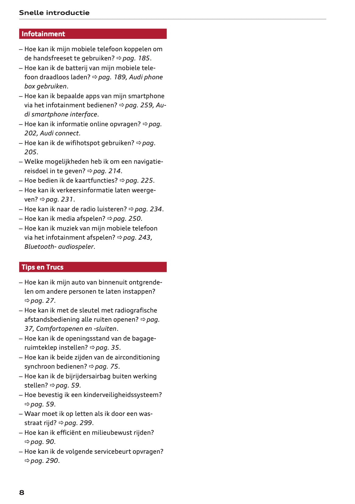 2023-2024 Audi Q2 Owner's Manual | Dutch