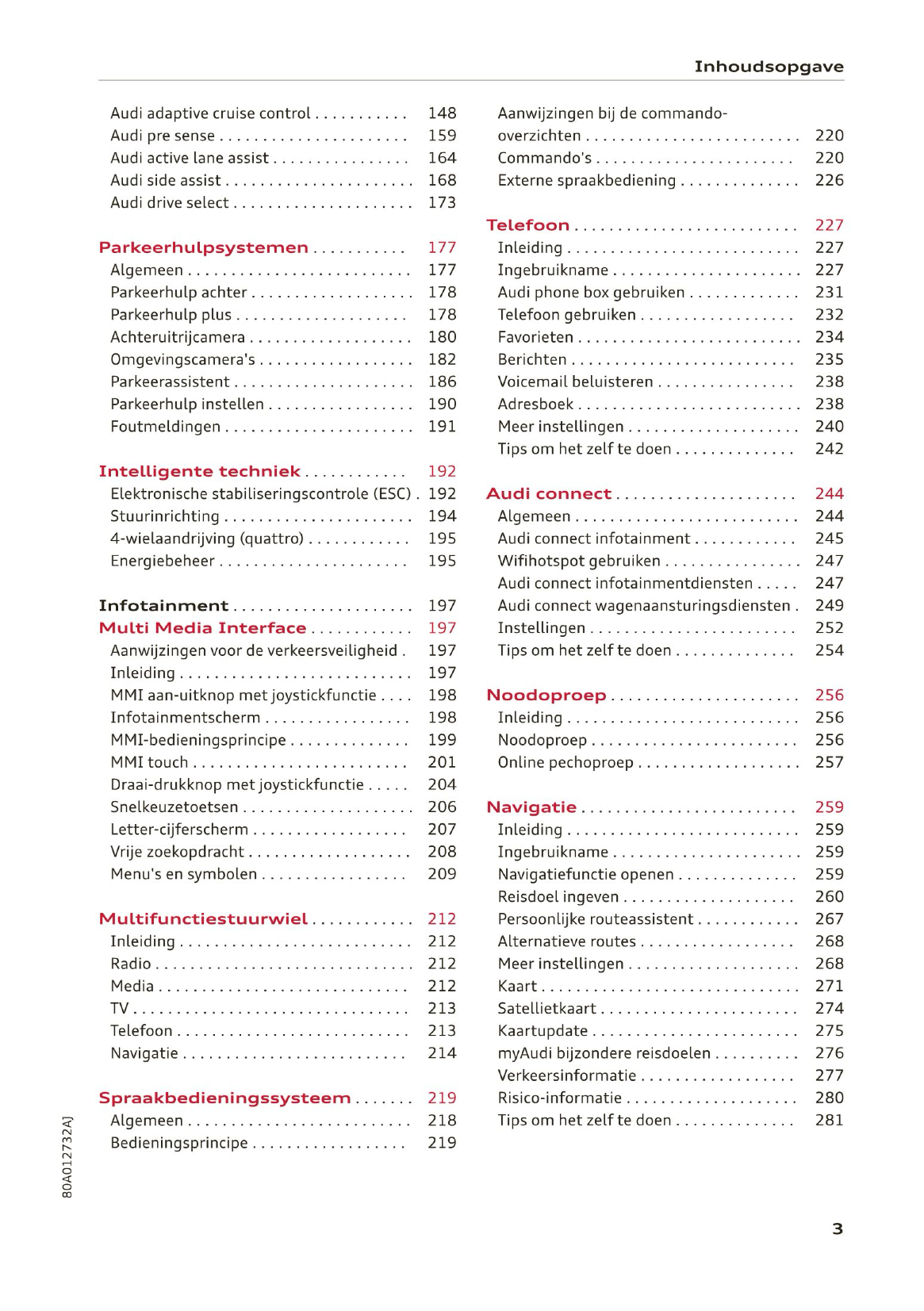 2019-2020 Audi Q5/S Q5 TDI Owner's Manual | Dutch