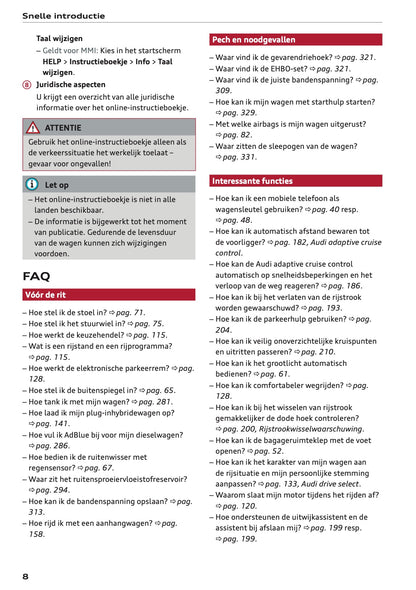 2022 Audi Q5 Owner's Manual | Dutch