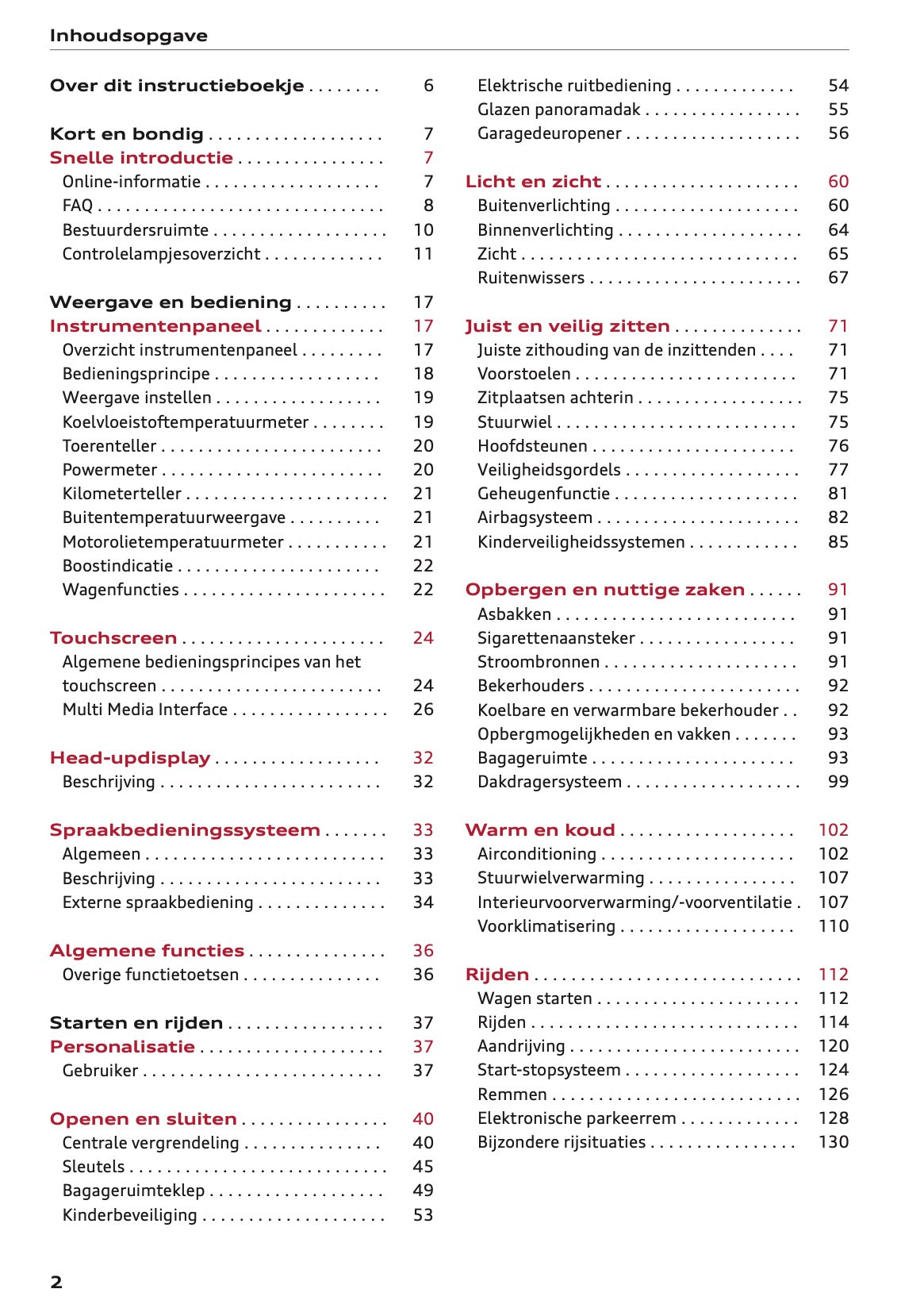 2022 Audi Q5 Owner's Manual | Dutch