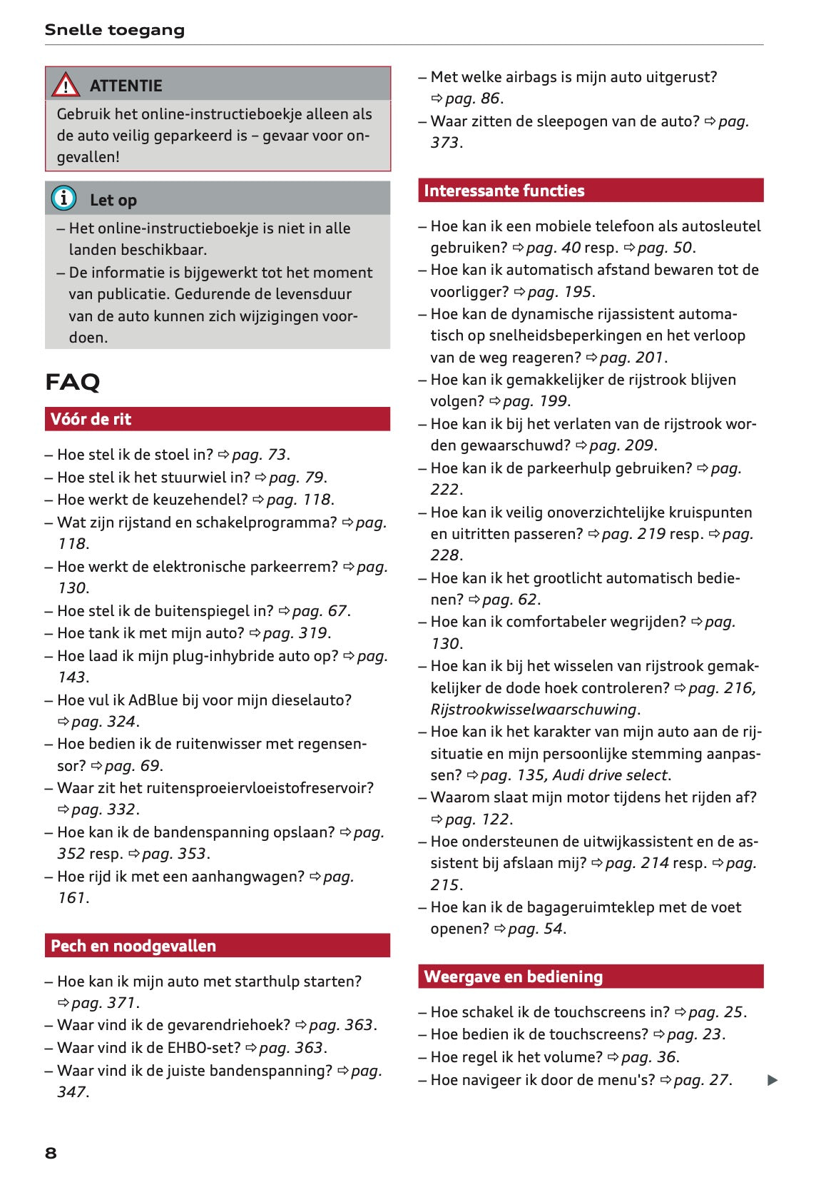 2024 Audi Q7 Owner's Manual | Dutch