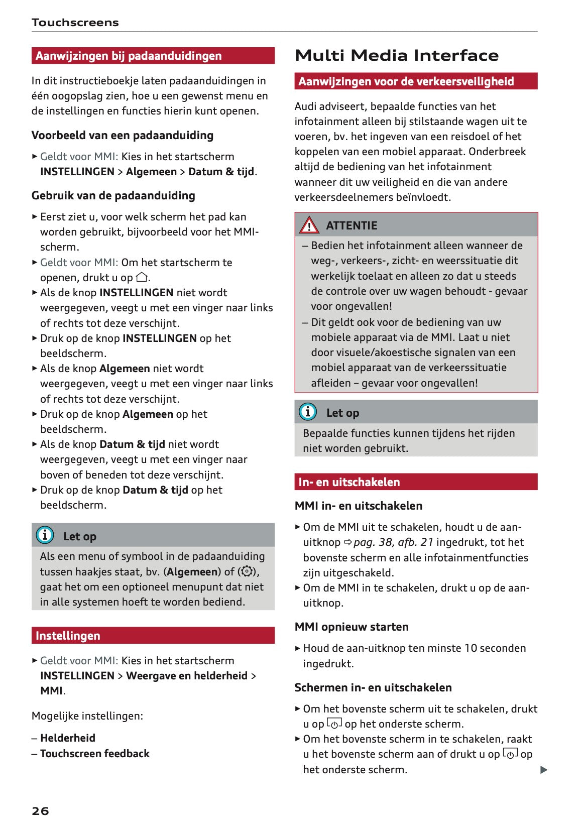 2022 Audi Q8 Owner's Manual | Dutch