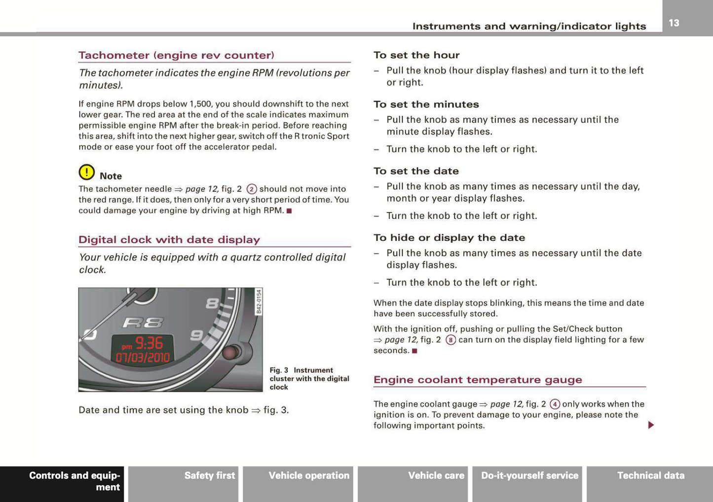 2008 Audi R8 Owner's Manual | English