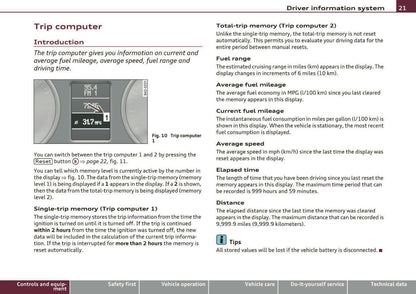 2010 Audi R8 Owner's Manual | English US
