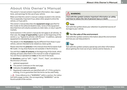 2010 Audi R8 Owner's Manual | English US