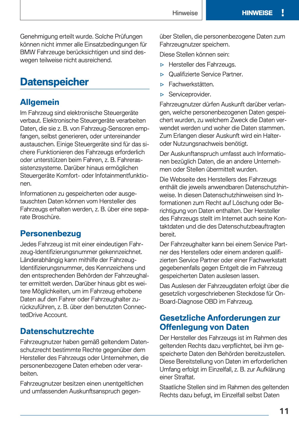 2018 BMW 5 Series Touring Owner's Manual | German