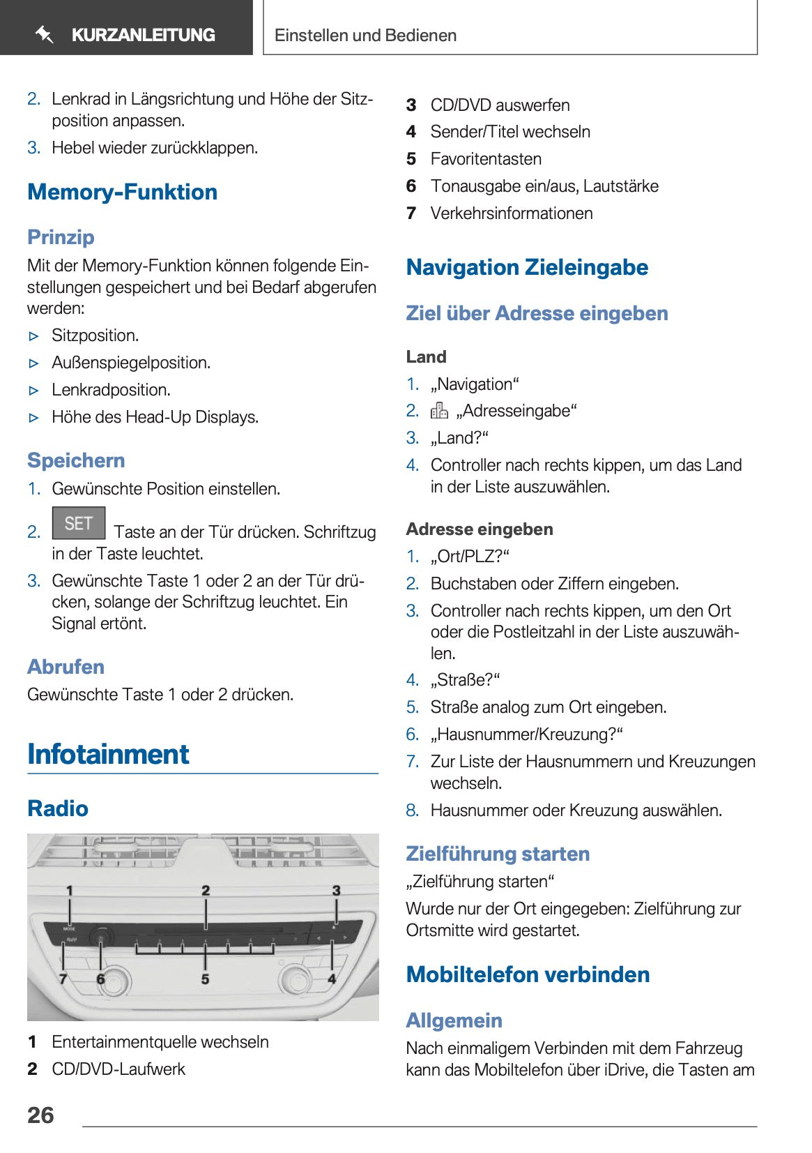 2019 BMW 5 Series Touring Owner's Manual | German