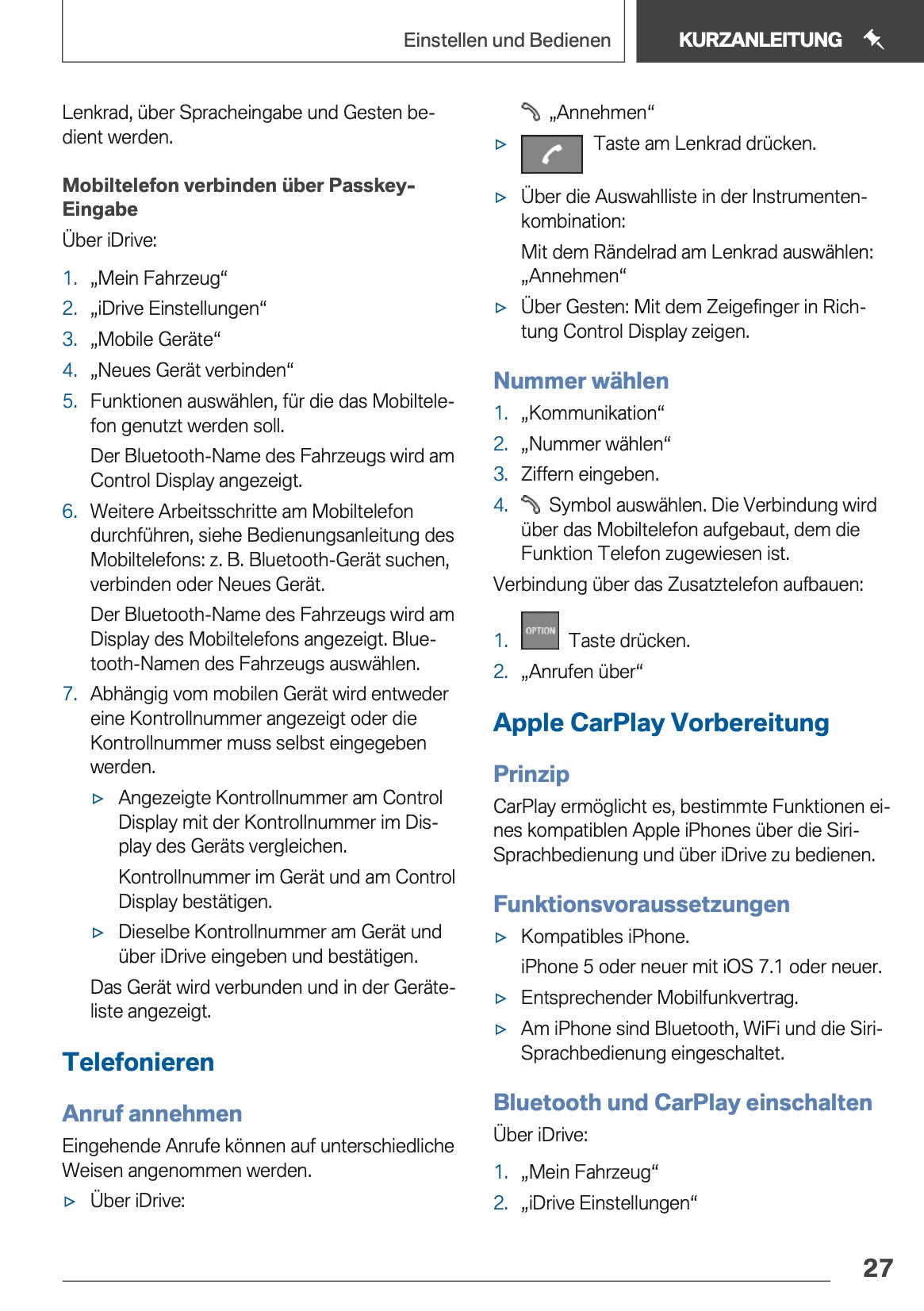 2019 BMW 5 Series Touring Owner's Manual | German