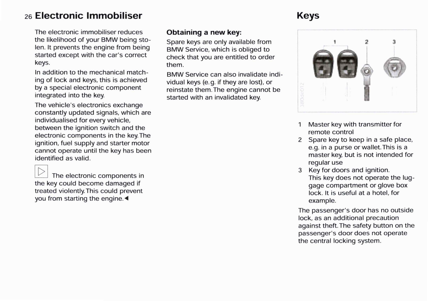 1997 BMW 8 Series Owner's Manual | English