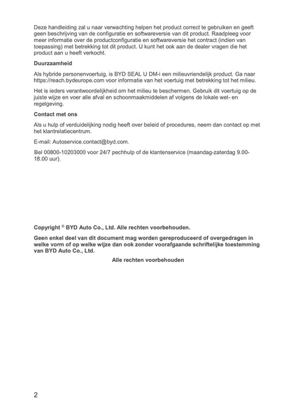 2024-2026 BYD SEAL U DM-i Gebruikershandleiding | Nederlands