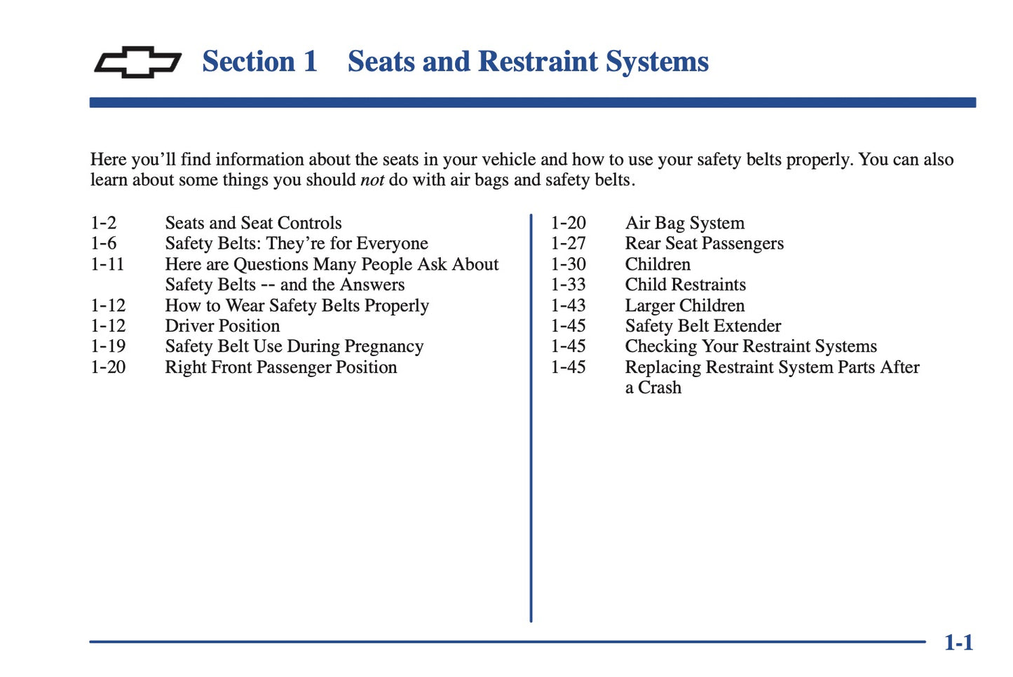 2000 Chevrolet Camaro Owner's Manual | English US