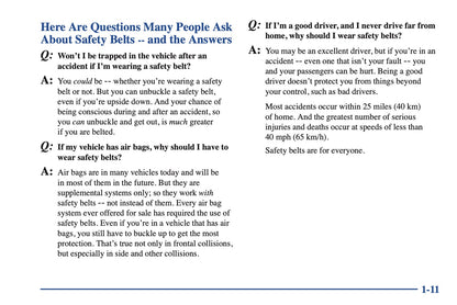 2000 Chevrolet Camaro Owner's Manual | English US