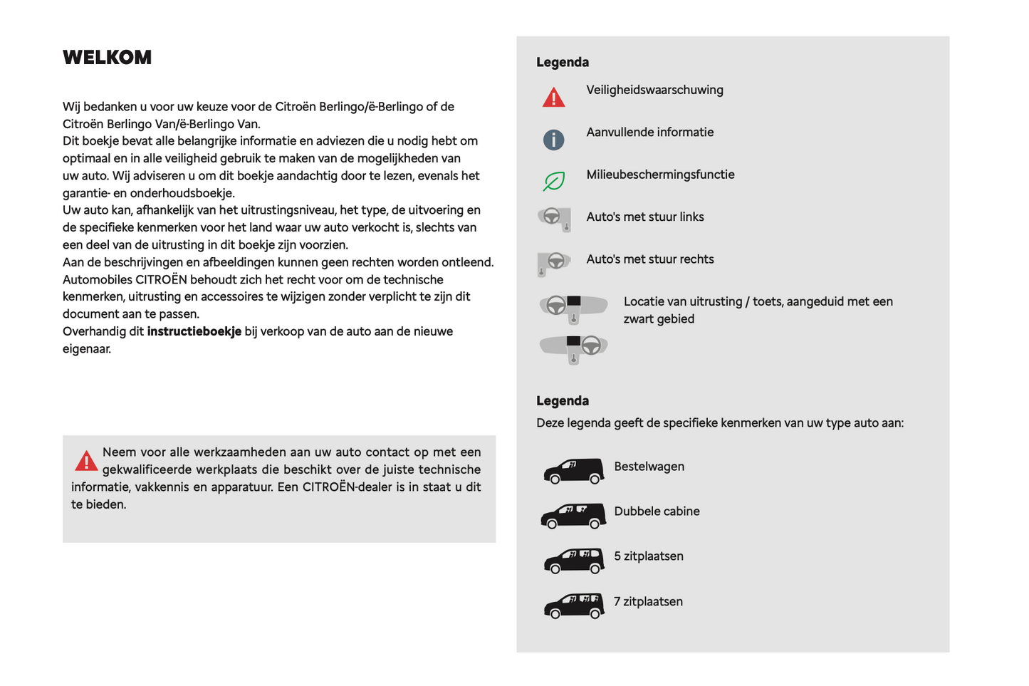 2024 Citroën Berlingo/ë-Berlingo/Berlingo Van/ë-Berlingo Van Gebruikershandleiding | Nederlands