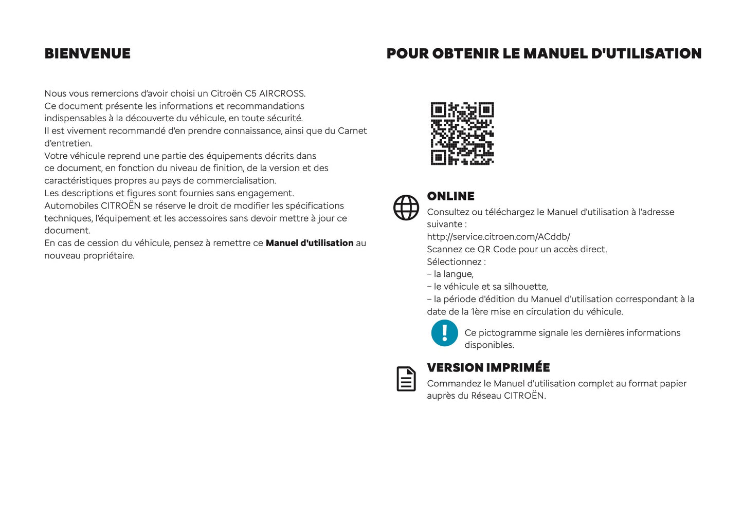 2025 Citroën C5 Aircross Owner's Manual | French