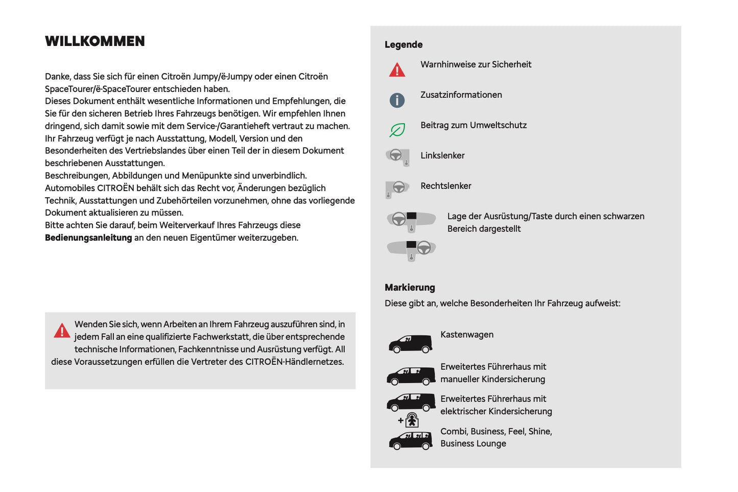 2024-2025 Citroën Jumpy/Dispatch/SpaceTourer Bedienungsanleitung | Deutsch