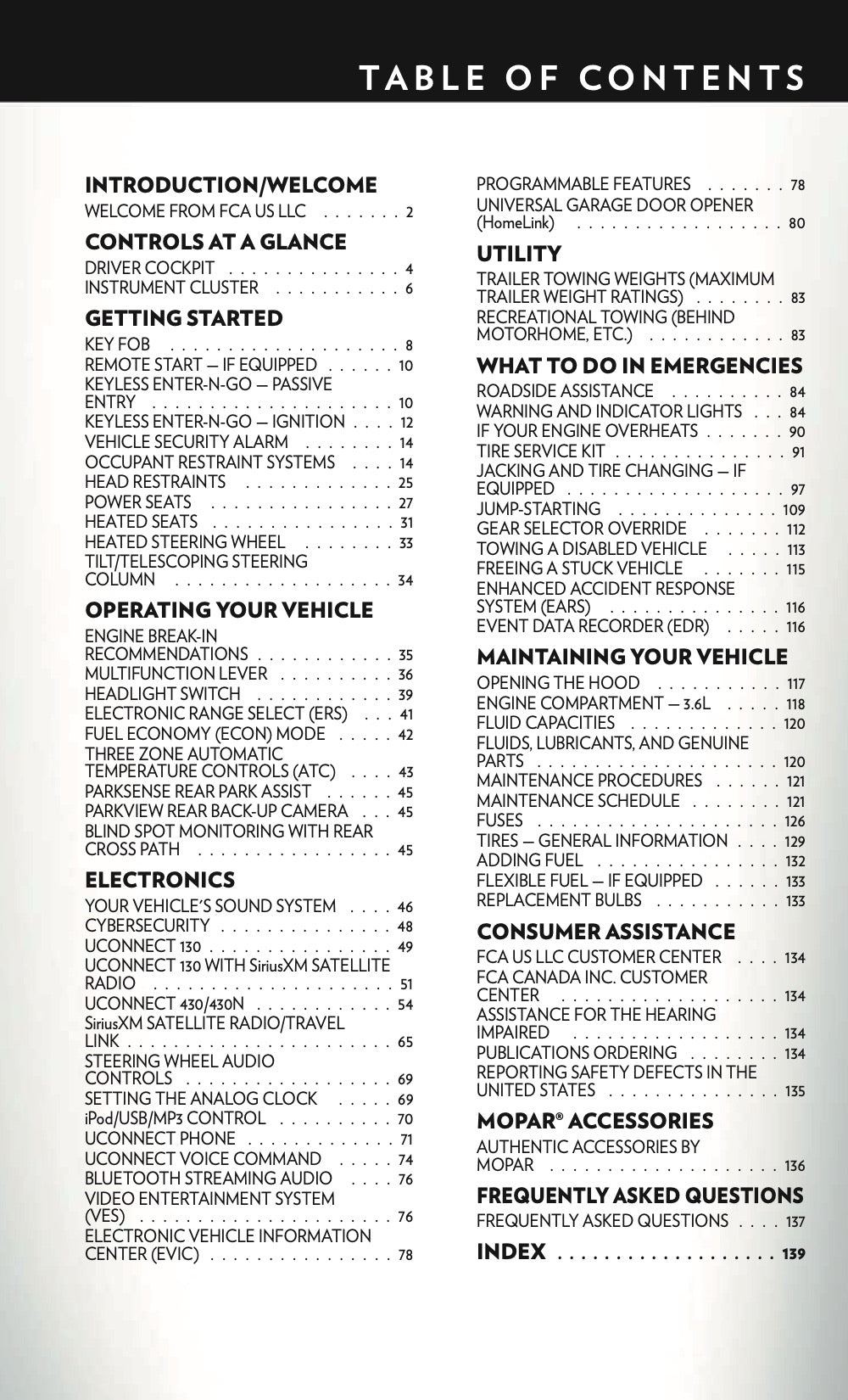 2016 Chrysler Town & County Owner's Manual | English