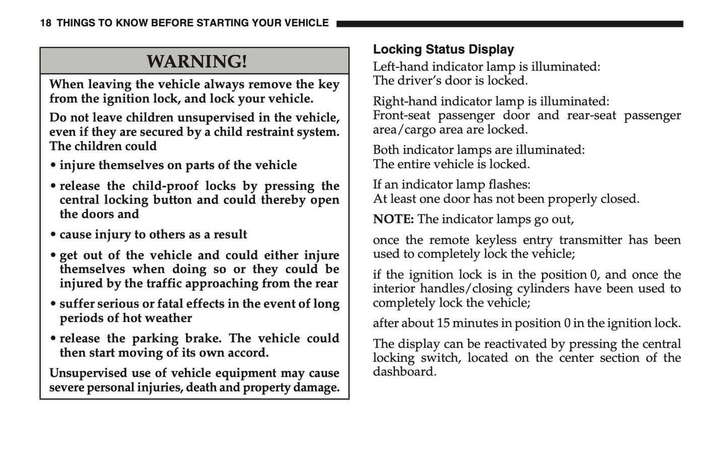 2005 Dodge Sprinter Owner's Manual | English US