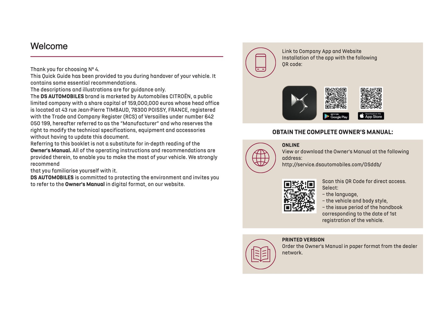 2025 DS Automobiles N4 Owner's Manual | English