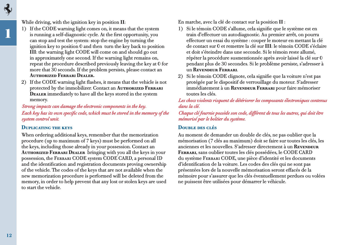 2005 Ferrari 612 Scaglietti Owner's Manual | English US