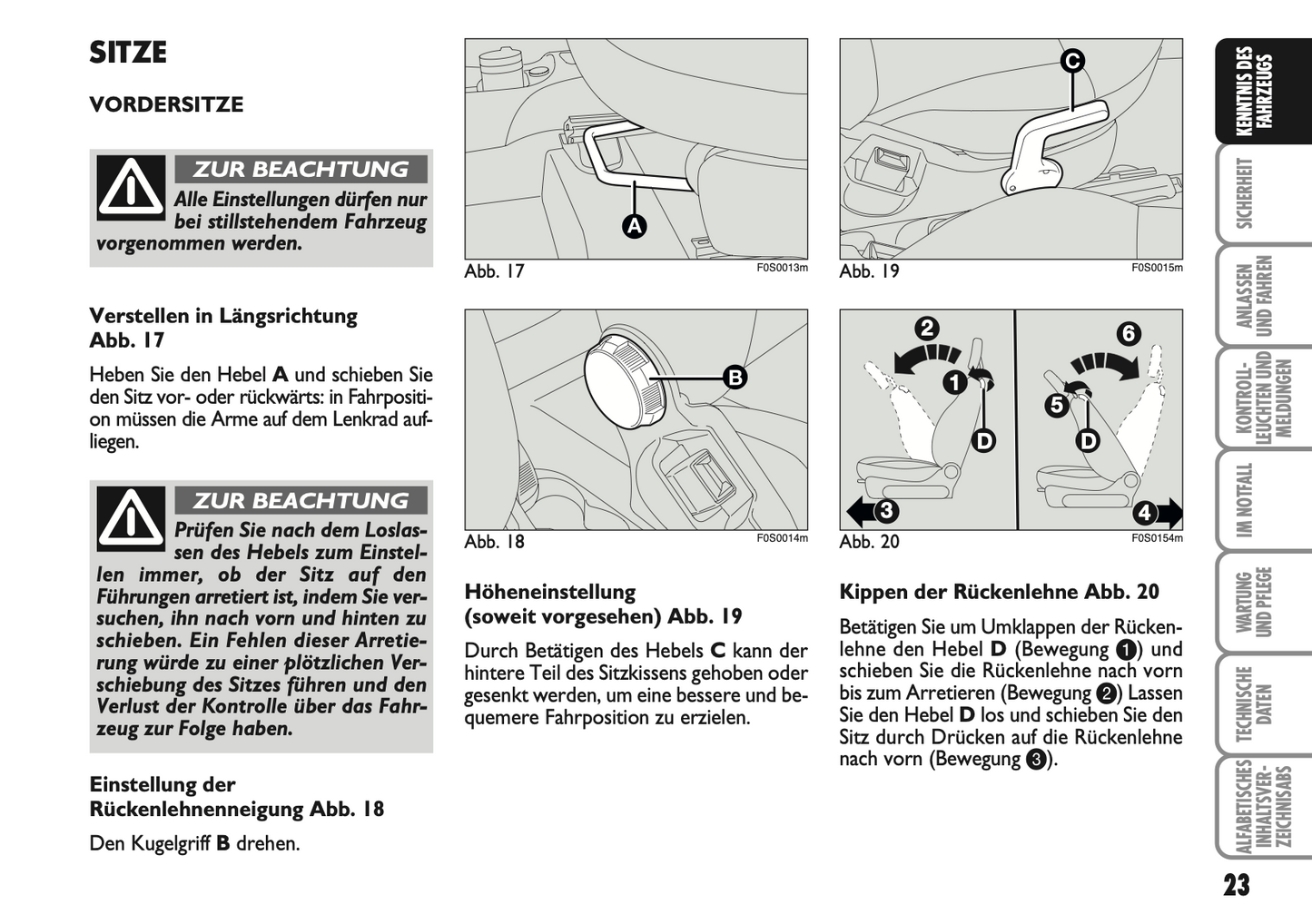 2007-2008 Fiat 500 Owner's Manual | German