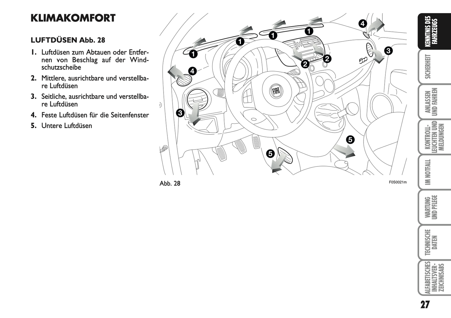 2007-2008 Fiat 500 Owner's Manual | German