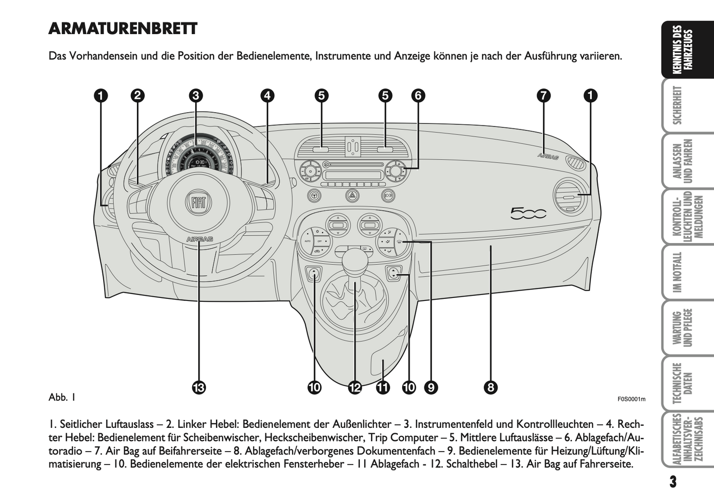 2007-2008 Fiat 500 Owner's Manual | German