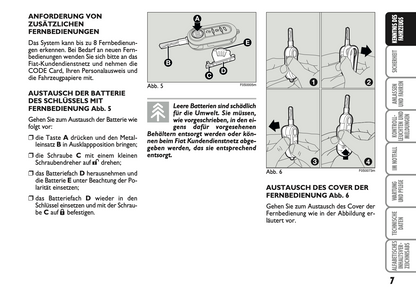 2007-2008 Fiat 500 Owner's Manual | German