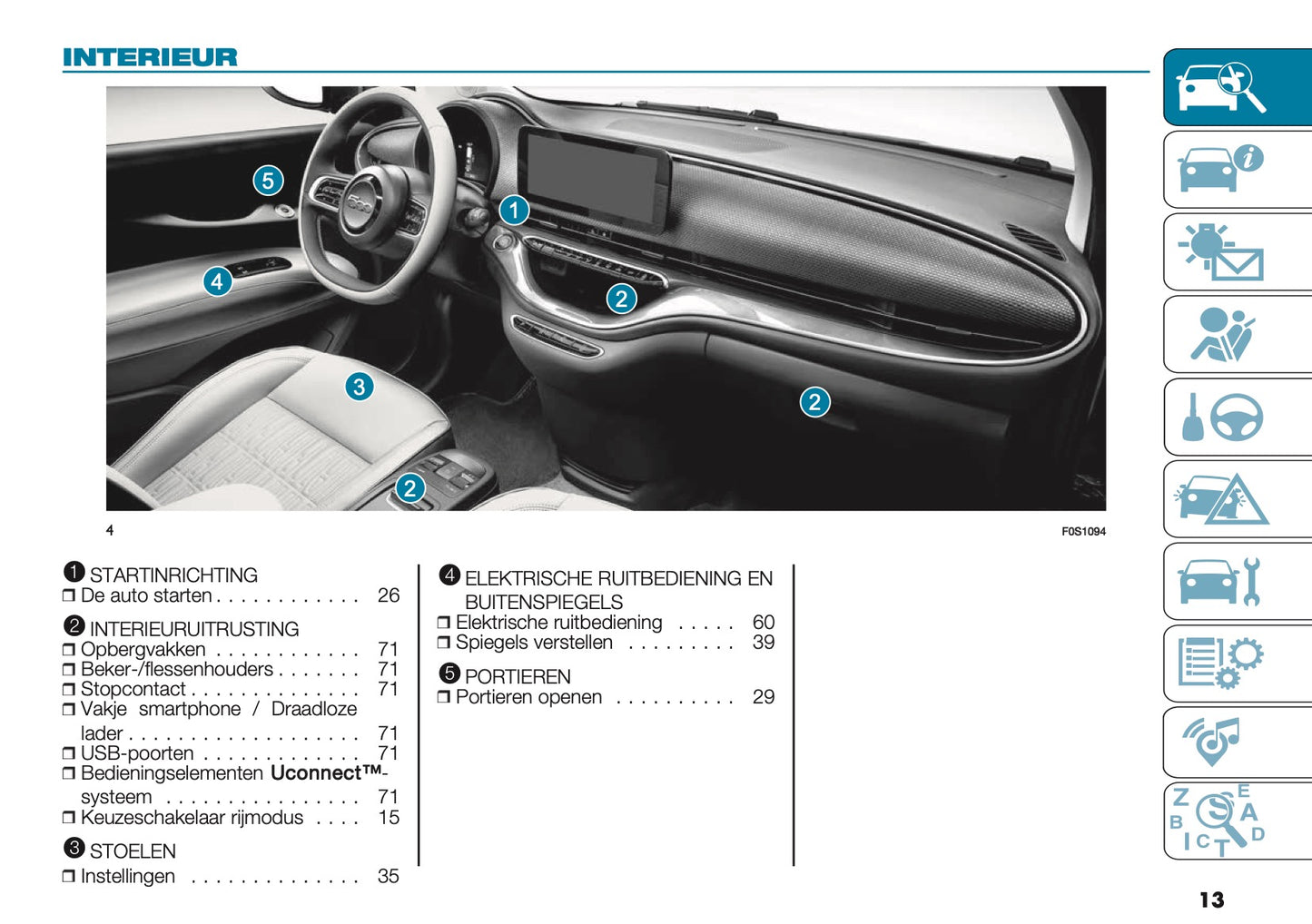 2025 Fiat 500e Owner's Manual | Dutch