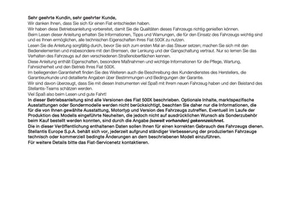 2024-2026 Fiat 500X Owner's Manual | German