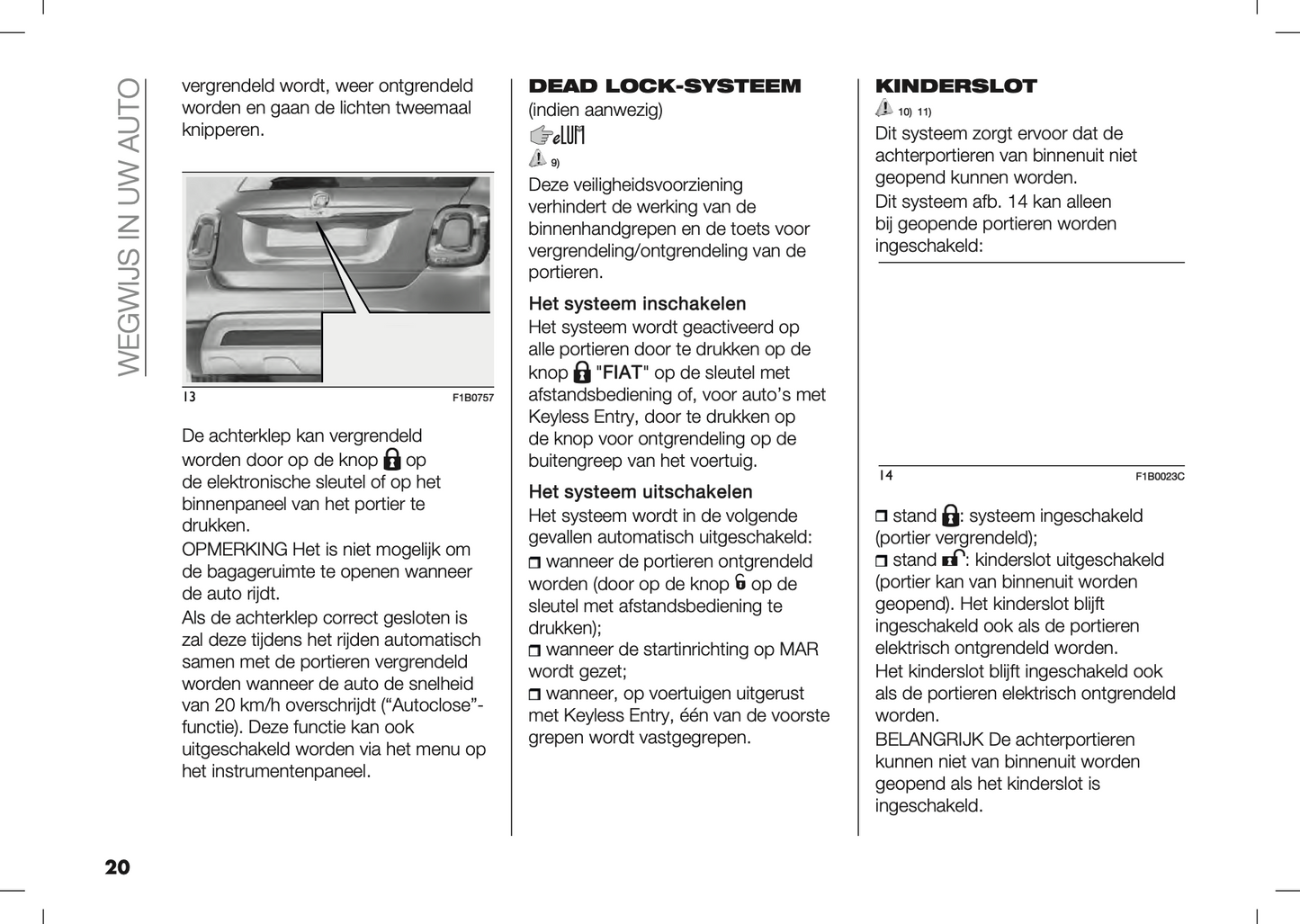 2020-2021 Fiat 500X Bedienungsanleitung | Niederländisch