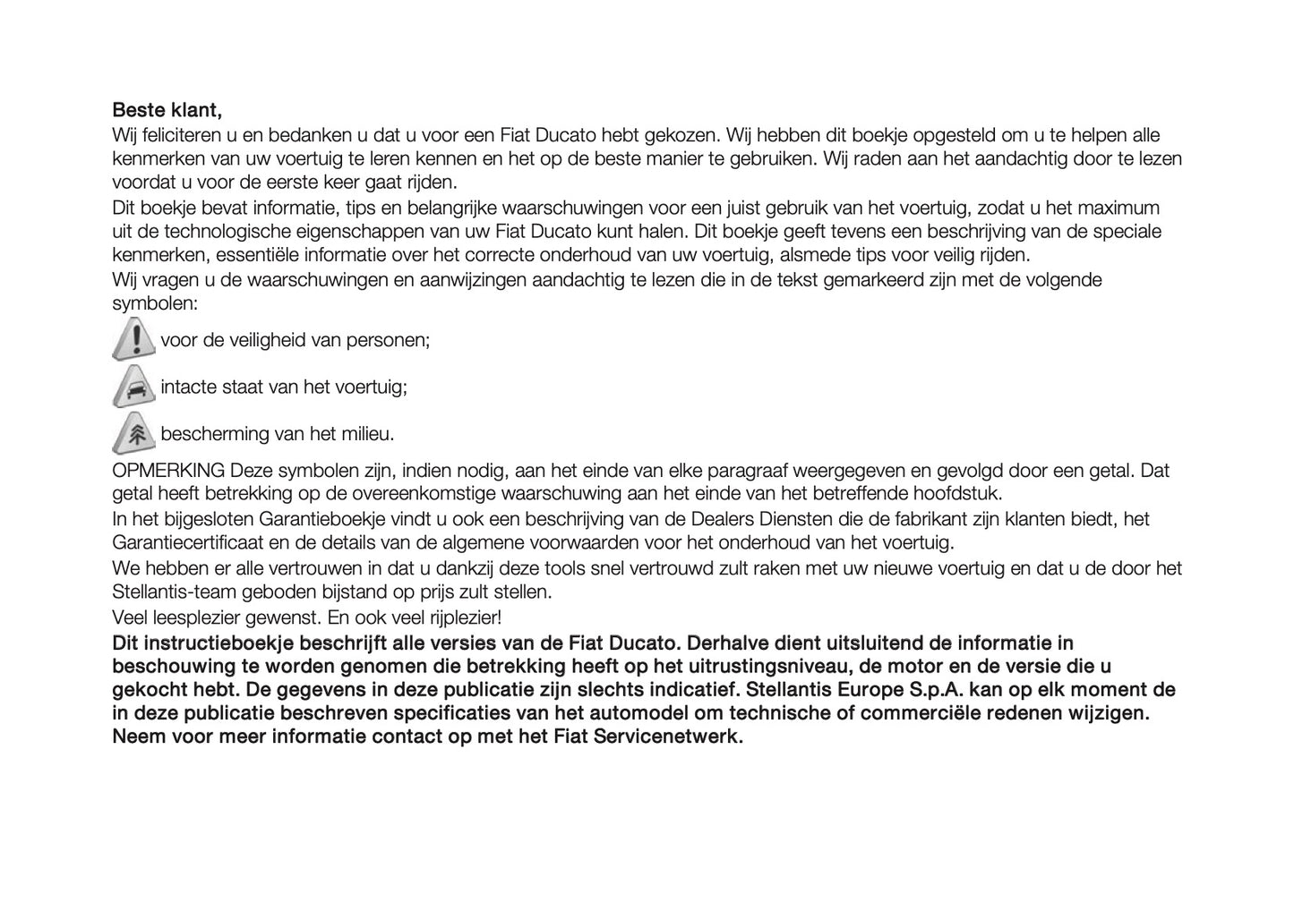 2024-2025 Fiat Ducato Owner's Manual | Dutch