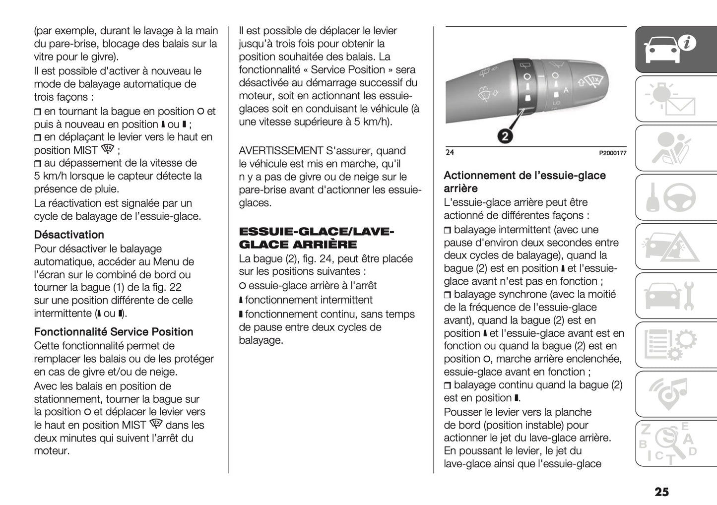 2024-2025 Fiat Panda/Panda Cross Owner's Manual | French