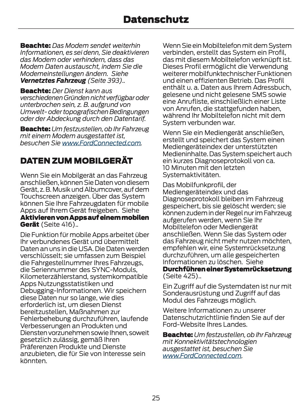 2024-2025 Ford Bronco Bedienungsanleitung | Deutsch