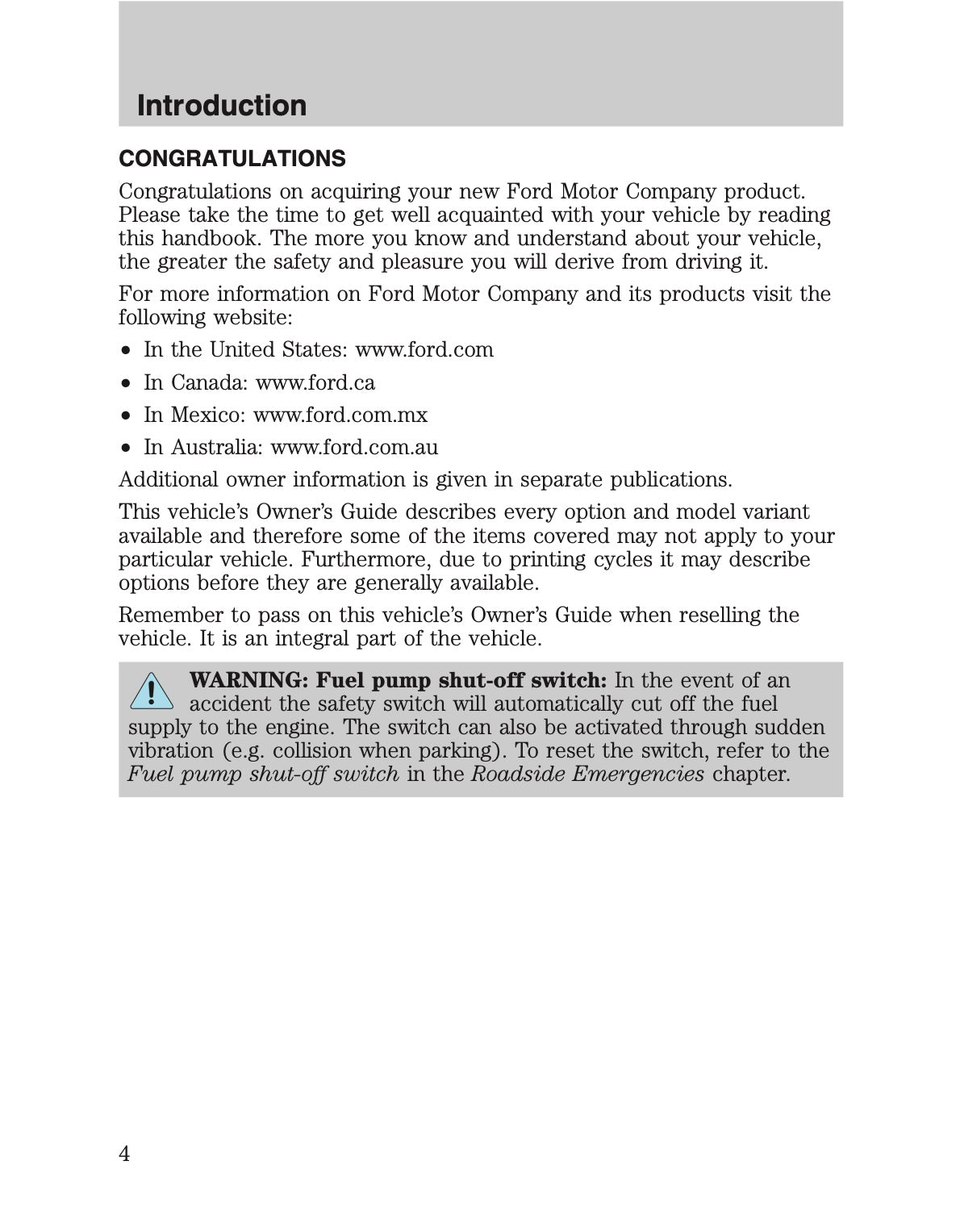 2010 Ford Crown Victoria/Mercury Grand Marquis Owner's Manual | English US