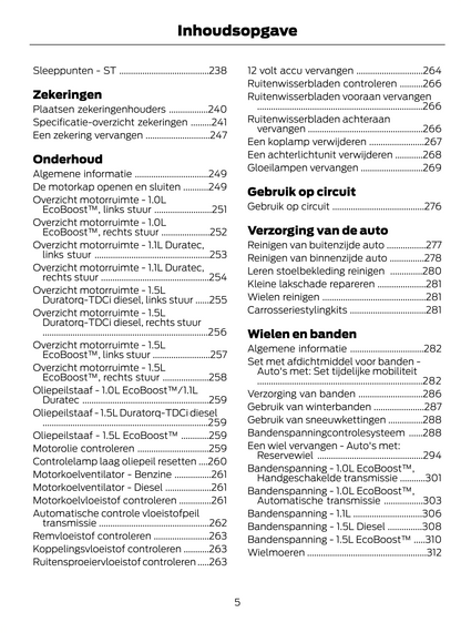 2020 Ford Fiesta Owner's Manual | Dutch