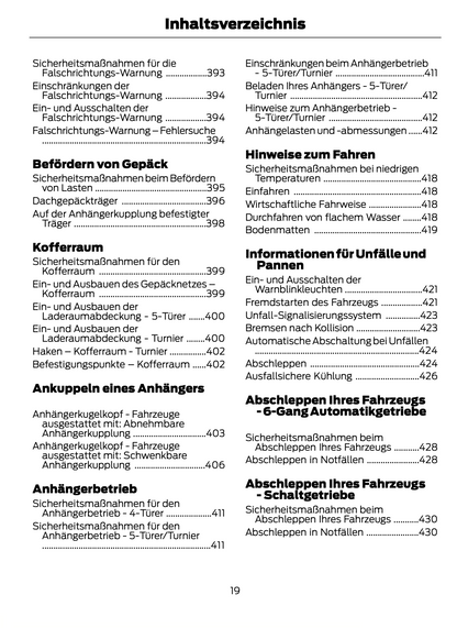 2023-2024 Ford Focus Owner's Manual | German