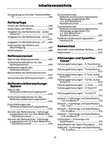 2023-2024 Ford Focus Owner's Manual | German