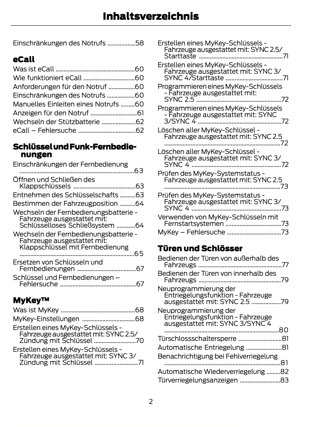 2023-2024 Ford Focus Owner's Manual | German