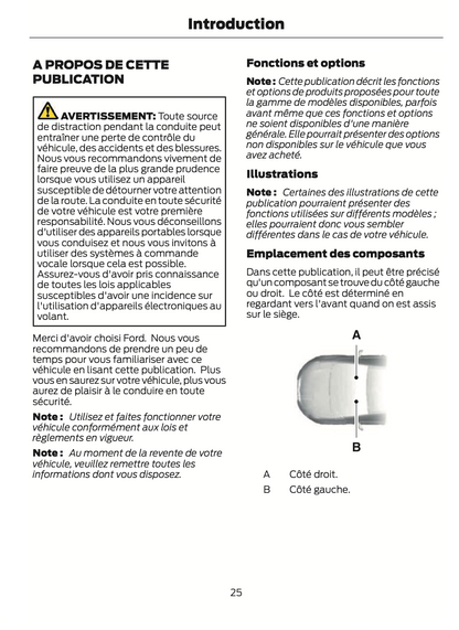 2023-2024 Ford Focus Bedienungsanleitung | Französisch