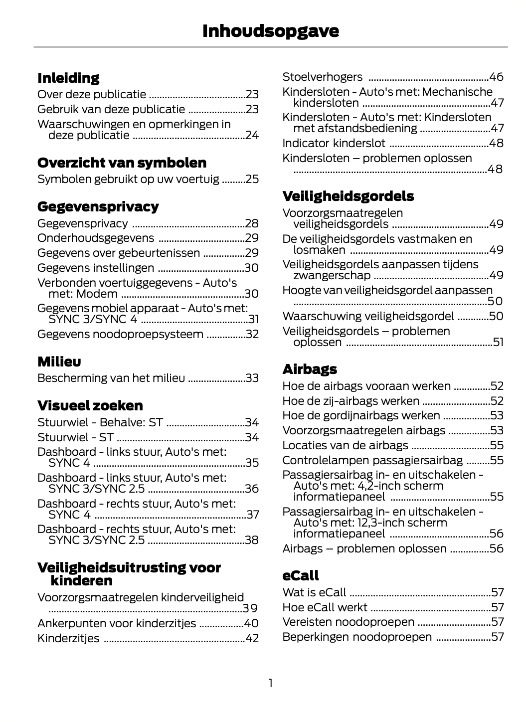 2021-2022 Ford Focus Owner's Manual | Dutch