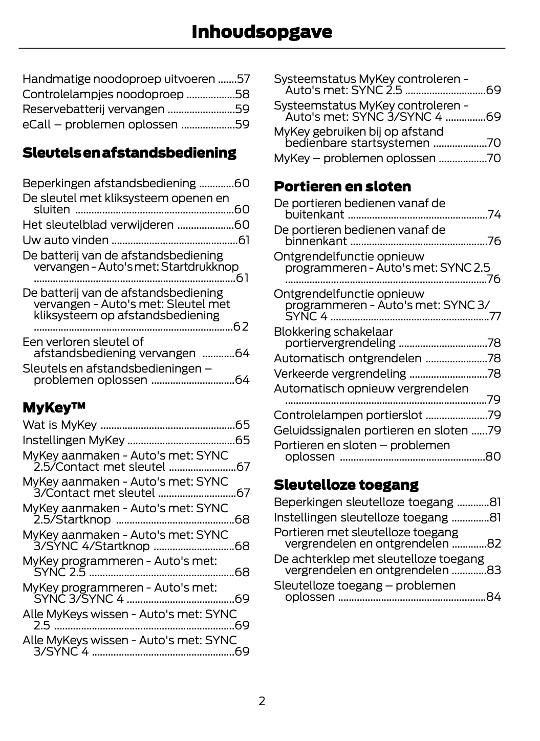 2021-2022 Ford Focus Owner's Manual | Dutch