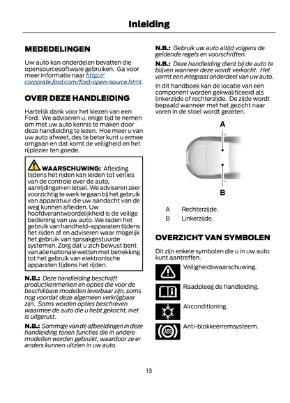 2021-2022 Ford Kuga Owner's Manual | Dutch