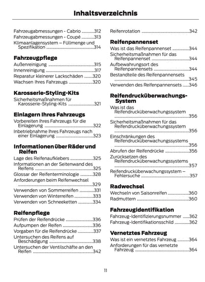 2024-2025 Ford Mustang Bedienungsanleitung | Deutsch