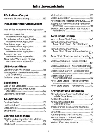 2024-2025 Ford Mustang Bedienungsanleitung | Deutsch