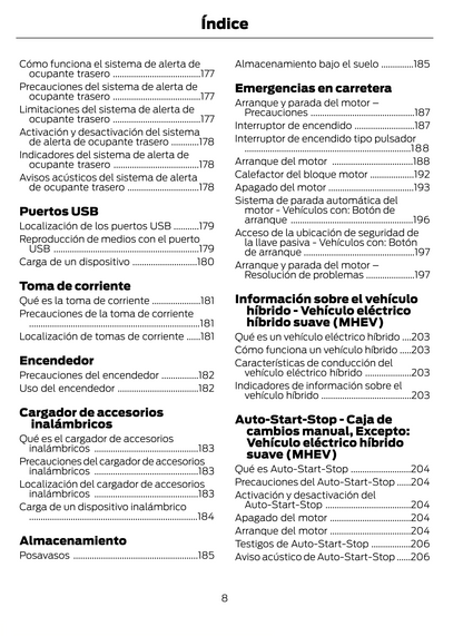 2023-2024 Ford Puma Bedienungsanleitung | Spanisch