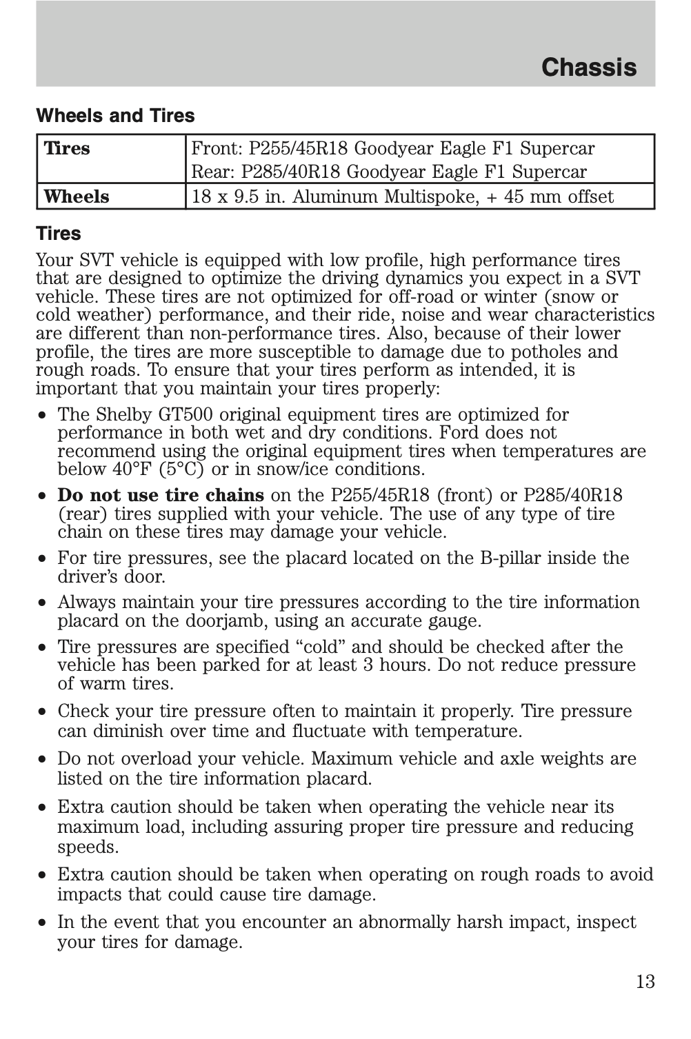 2008 Ford Shelby GT500 Owner's Manual Supplement | English